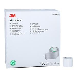 Micropore Surgical Tape Paper 1"x1.5yd White Non-Sterile 100/Bx, 5 BX/CA