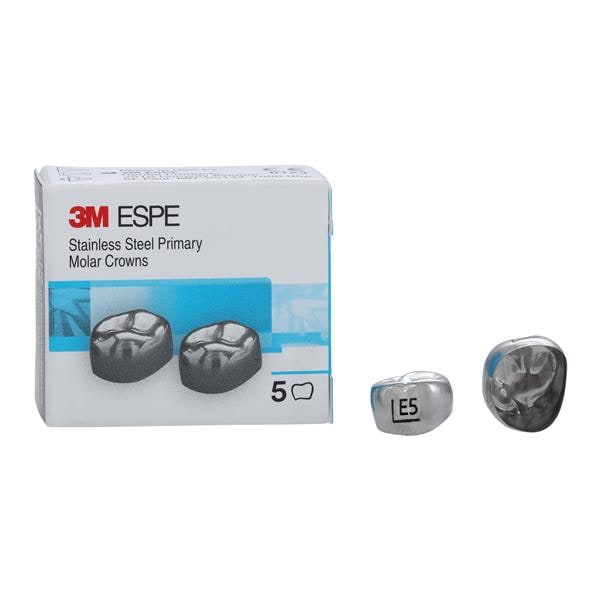 3M™ Stainless Steel Crowns Size EUL5 2nd Prim ULM Replacement 5/Bx