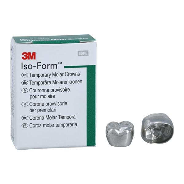 3M™ Iso-Form™ Temporary Metal Crowns Size U60 1st URM Replacement Crowns 5/Bx