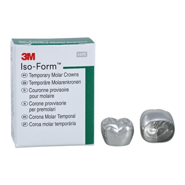3M™ Iso-Form™ Temporary Metal Crowns Size U69 1st ULM Replacement Crowns 5/Bx