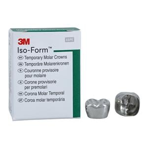 3M™ Iso-Form™ Temporary Metal Crowns Size L75 2nd LLM Replacement Crowns 5/Bx