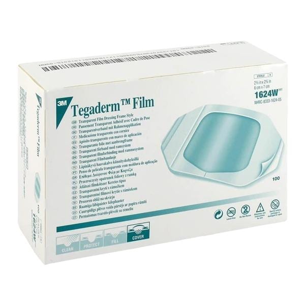 Tegaderm Film Frame Style Dressing 2-3/8x2-3/4" Sterile Adhesive Adherent Trans