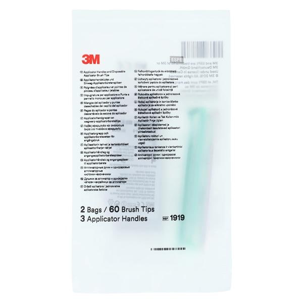 3M Applicator Brush Tips & Handles Green/Light Green/White Ea