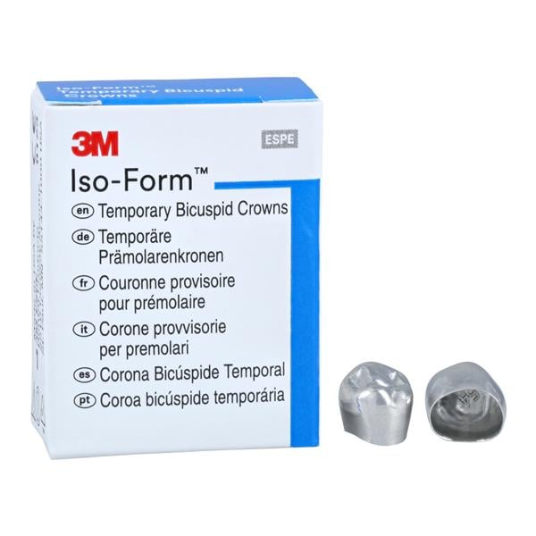 3M™ Iso-Form™ Temporary Metal Crowns Size L54 2nd LRB Replacement Crowns 5/Bx