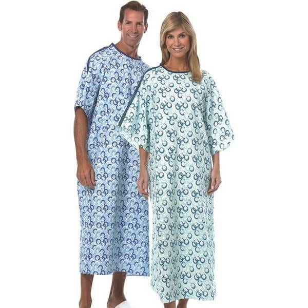 Patient Gown Adult Large Sapphire Fossil Ea