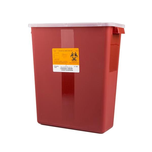 Sharps Container 3gal Red/Black 12-1/2x13-1/2x6" Tortuous Path Lid PP Ea, 12 EA/CA