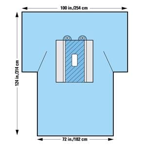 100x76x124" Sterile Laparotomy Drape 4x12" Fenestrated