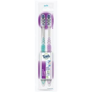 Tom's Whole Care Toothbrush Adult Soft Assorted Twin Pack 24/Ca