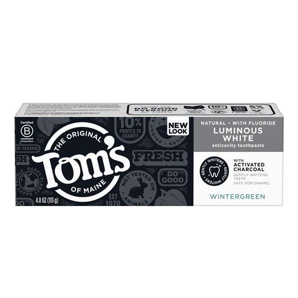 Tom's of Maine Charcoal Whitening Toothpaste 4.7 oz Sodium Fluoride Ea, 24 EA/CA