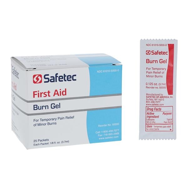 Safetec Burn Relief Gel 1/8oz 25/box
