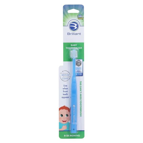 Baby Buddy Brilliant Toothbrush Blue 4-24 Months Ea, 24 EA/CA