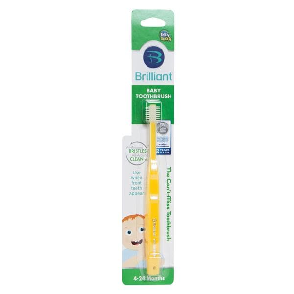 Baby Buddy Brilliant Toothbrush Yellow 4-24 Months Ea