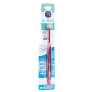 Brilliant Manual Toothbrush Adult Super Soft Raspberry Ea
