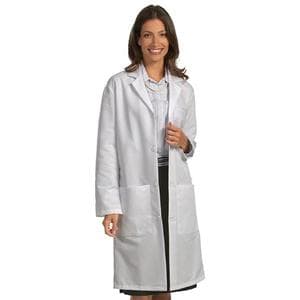 Lab Coat 3 Pockets Long Sleeves 41 in Small White Unisex Ea