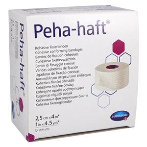 Peha-Haft Gauze Bandage Cotton 1"x4.5yd White 8/Bx