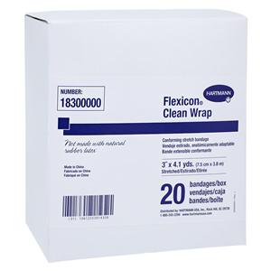Flexicon Clean Wrap Gauze Bandage Polyester/Elastic 3"x4.1yd Non-Sterile 20/Bx