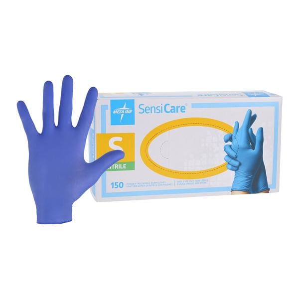 SensiCare Nitrile Exam Gloves Small Blue Non-Sterile