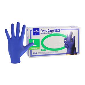 SensiCare Silk Nitrile Exam Gloves Large Dark Blue Non-Sterile, 10 BX/CA