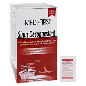 Medi-First Sinus Decongestant Oral Tablets 10mg Unit Dose Packet 500x1/Bx