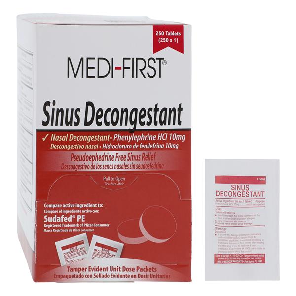 Medi-First Sinus Decongestant Oral Tablets 10mg Unit Dose Packet 250x1/Bx