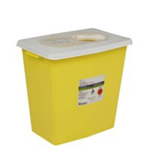 ChemoSafety Sharps Container 12gal Yellow 18-1/4x12-3/4" Adj Sldng Ld PP Ea, 10 EA/CA