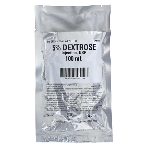 Injection Solution Dextrose 5% 100mL Flexible Container Ea