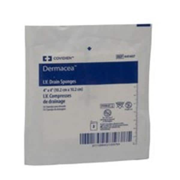 Dermacea Rayon/Polyester Blend Drain/IV Sponge 4x4" 6 Ply Sterile LF 2x25/Bx