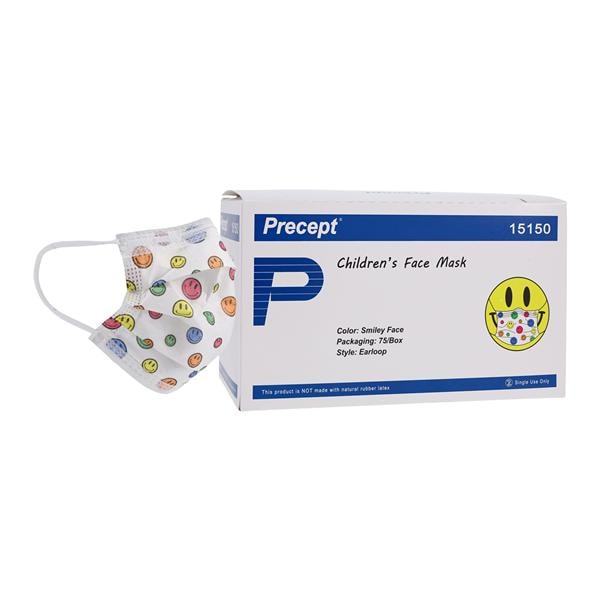 Procedure Mask Smiley Face Pediatric 75/Bx