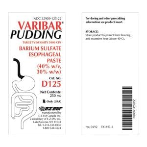 Varibar Pudding Oral Paste 40% Vanilla Tube 230mL 12/Ca