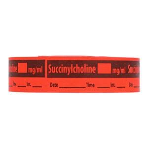 Anesthesia Tape Succinylcholine Fluorescent Red 1/2x500" 1/Rl