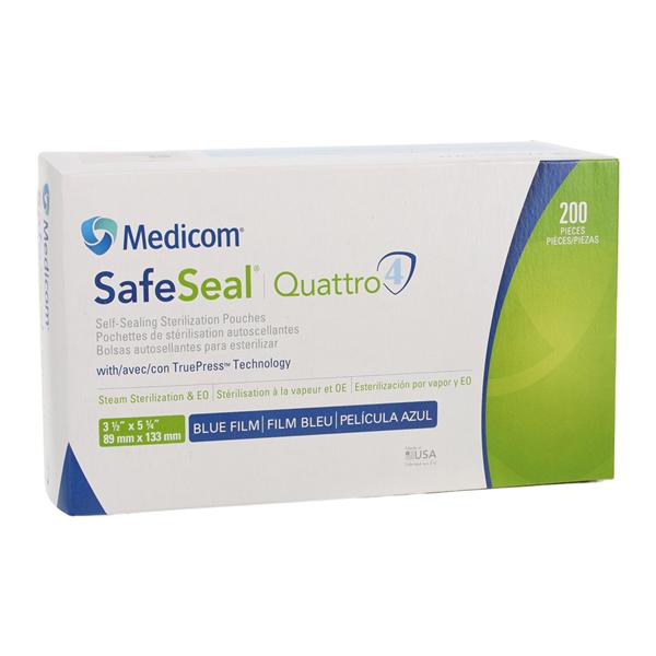 SafeSeal Quattro Sterilization Pouch 3.5 in x 5.25 in 200/Bx
