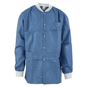 SafeWear Hipster Procedure Lab Jacket SMS PP Fbrc Large Deep Blue 12/Bg