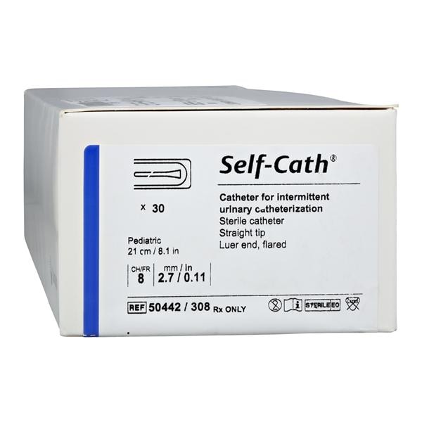 Self-Cath Catheter Intermittent 8Fr Straight Tip Silicone 1" 30/Bx