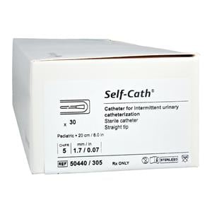 Self-Cath Catheter Intermittent 5Fr Straight Tip Silicone 10" 30/Bx