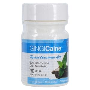 Gingicaine Topical Anesthetic Gel Chocolate Mint 1oz/Jr, 6 JR/CA