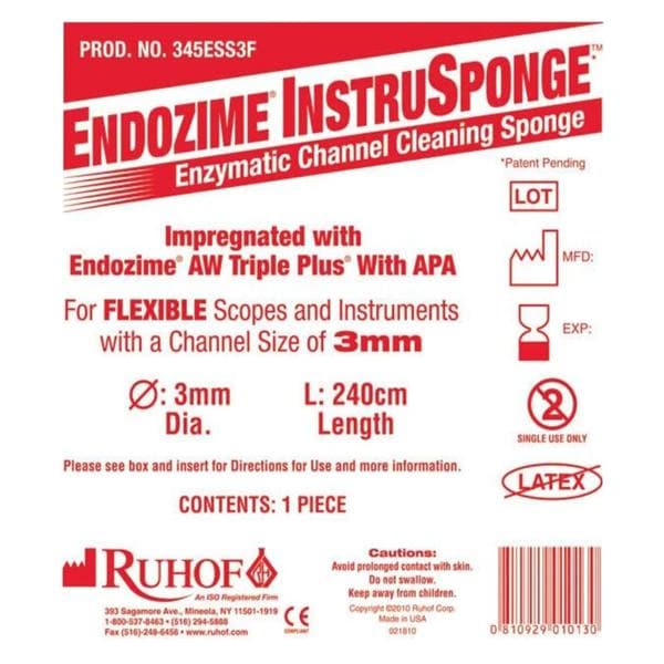 Sponge Enzymatic Endozime Instrusponge 3 mm 100/Ca