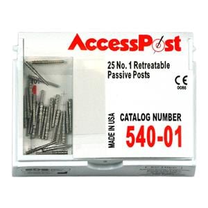 AccessPost Posts Stainless Steel Size 1 1.1 mm Red 25/Bx