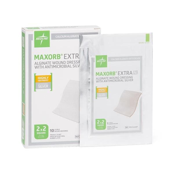 Maxorb Extra Ag Alginate/Silver Dressing 2x2" Sterile Silver Absorbent LF