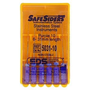 Safesider Hand Reamer 31 mm Size 10 Stainless Steel Purple 0.02 6/Pk