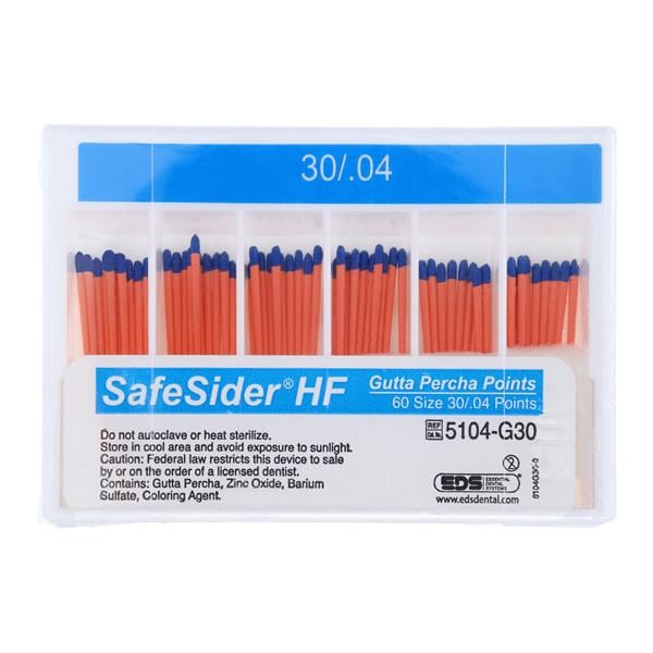 Safesider HF Gutta Percha Points Size 30 Blue 60/Pk