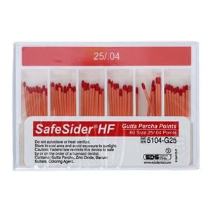 Safesider HF Gutta Percha Points Size 25 Red 60/Pk