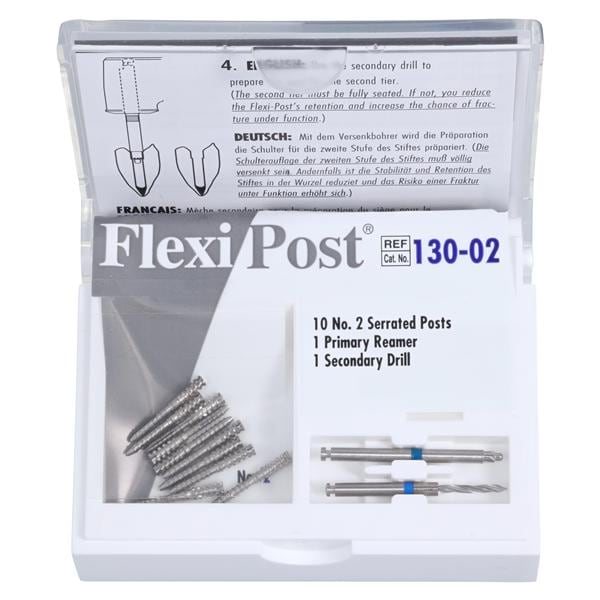 Flexi-Post Posts Stainless Steel Size 2 Blue Parallel Sided 10/Pk
