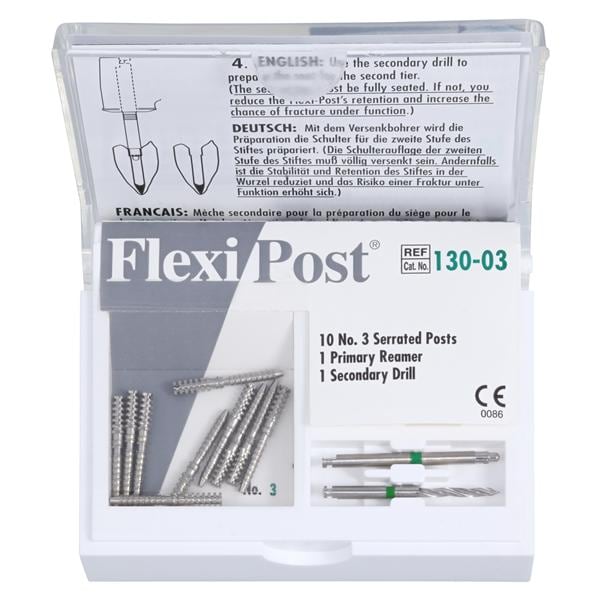 Flexi-Post Posts Stainless Steel Size 3 Green Parallel Sided 10/Pk