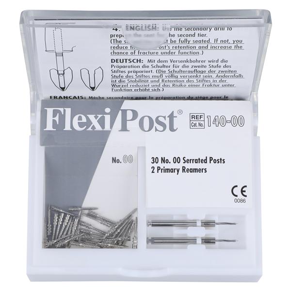Flexi-Post Posts Stainless Steel Size 00 White Parallel Sided 30/Pk