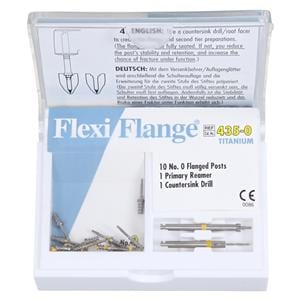 Flexi-Flange Posts Titanium Refill Size 3 Parallel Sided Green 10/Pk
