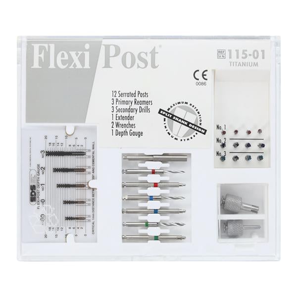 Flexi-Post Posts Titanium Introductory Kit Size 1-2-3 Parallel Sided Assorted Ea