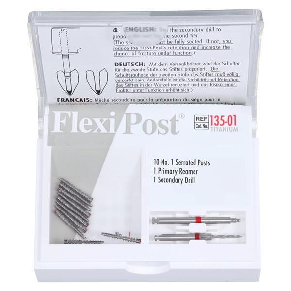 Flexi-Post Posts Titanium Refill Size 1 Parallel Sided Red 10/Pk
