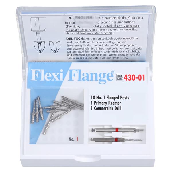 Flexi-Flange Posts Stainless Steel Size 1 Red Parallel Sided 10/Pk