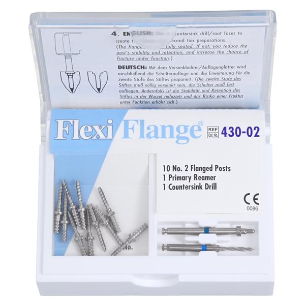 Flexi-Flange Posts Stainless Steel Refill Size 2 Blue Parallel Sided 10/Pk