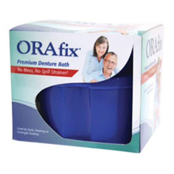 ORAfix Denture Bath Assorted With No Spill Strainer 24/Ca